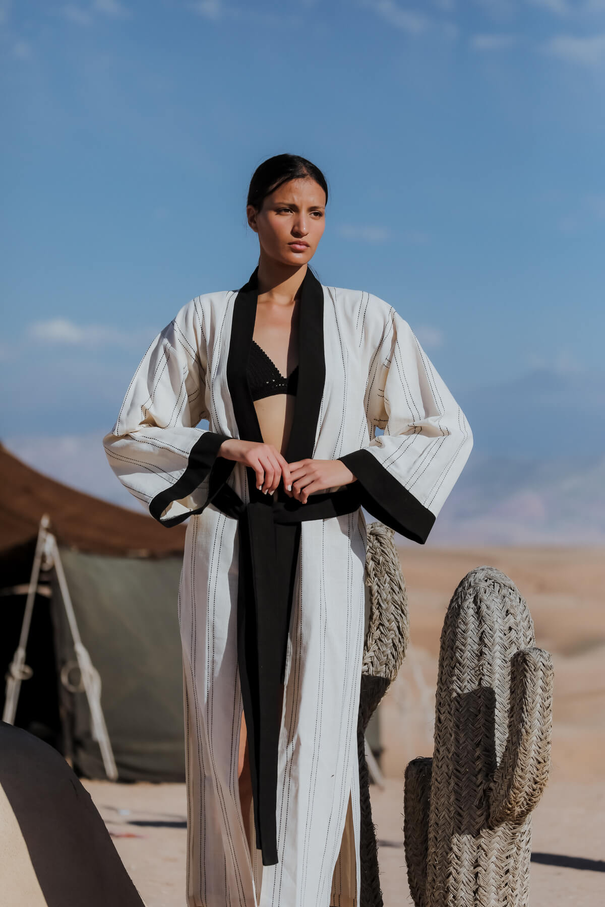 MEKNES %60 PAMUK UZUN KİMONO