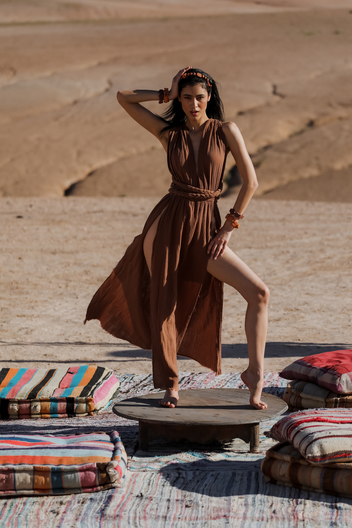 HANNA %100 PAMUK ÖRGÜ DETAYLI ELBİSE