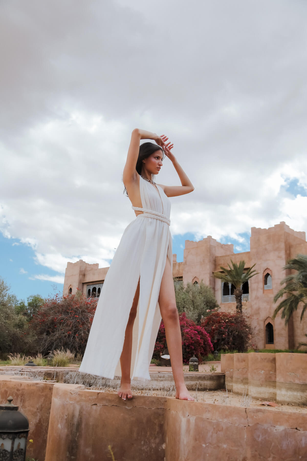 HANNA %100 PAMUK ÖRGÜ DETAYLI ELBİSE